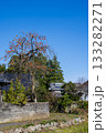 里山の柿の木のある風景　 133282271