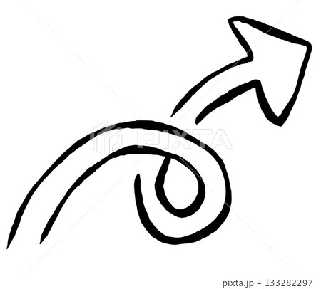 手描きの矢印。グランジ、落書き、筆風の矢印。ベクターアイコン。色んな種類のカーソル。 手描きの矢印。グランジ、落書き、筆風の矢印。ベクターアイコン。色んな種類のカーソル。 133282297
