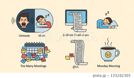 共感しかない!オフィスあるあるの悩み 共感しかない!オフィスあるあるの悩み 133282305