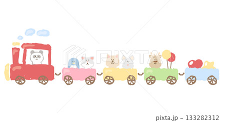 やさしいどうぶつ日和|人気どうぶつ列車イラスト(パンダ・ペンギン・ねこ・いぬ) やさしいどうぶつ日和|人気どうぶつ列車イラスト(パンダ・ペンギン・ねこ・いぬ) 133282312