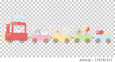 やさしいどうぶつ日和|人気どうぶつ列車イラスト(パンダ・ペンギン・ねこ・いぬ) やさしいどうぶつ日和|人気どうぶつ列車イラスト(パンダ・ペンギン・ねこ・いぬ) 133282312