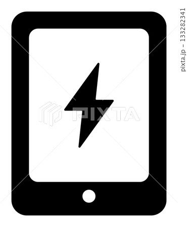 充電中のタブレット端末のフラットアイコン 充電中のタブレット端末のフラットアイコン 133282341