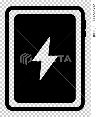 充電中のタブレット端末のフラットアイコン 充電中のタブレット端末のフラットアイコン 133282342
