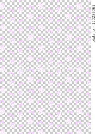 Cute cherry blossom-colored ribbon and horse pattern, postcard size, transparent Cute cherry blossom-colored ribbon and horse pattern, postcard size, transparent 133282365
