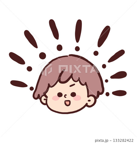 閃いたり、思いついたりしている男の子のイラスト 133282422