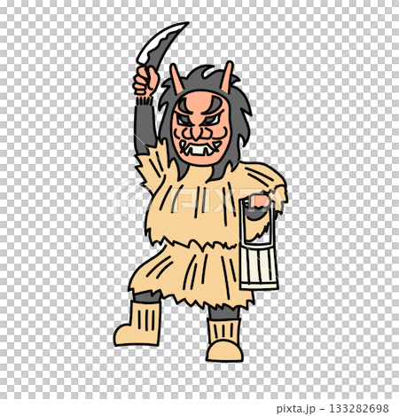 Stock Illustration: Namahage simple cutout vector 133282698