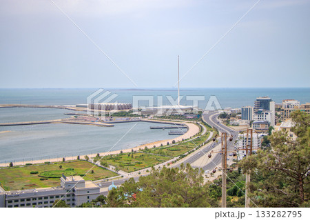 Baku, Azerbaijan. A Panorama view of Baku seen from the Upland Park in Baku. 133282795