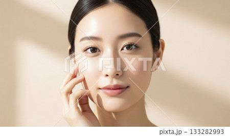 透明感のある肌を持つ日本人女性のスキンケア 透明感のある肌を持つ日本人女性のスキンケア 133282993