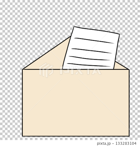 開封された手紙　手紙　シンプル 133283104