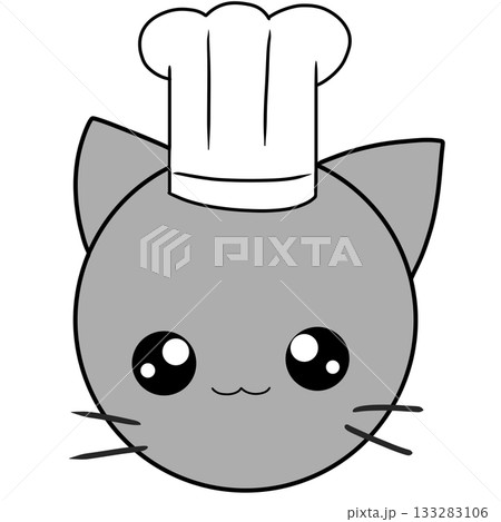 シェフ　帽子　猫 133283106