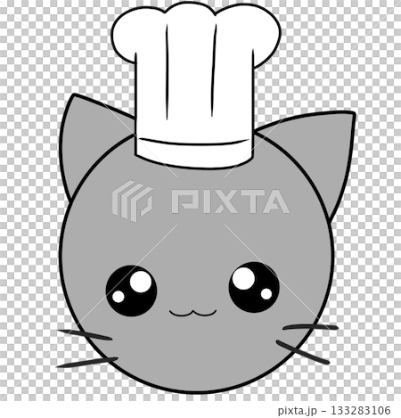 シェフ　帽子　猫 133283106