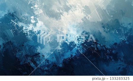 《AI画像》青い塗料の付いた壁 133283325