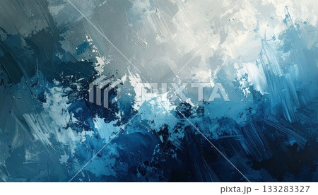 《AI画像》青い塗料の付いた壁 133283327