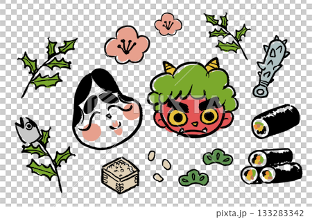 節分筆法插畫集 節分筆法插畫集 133283342