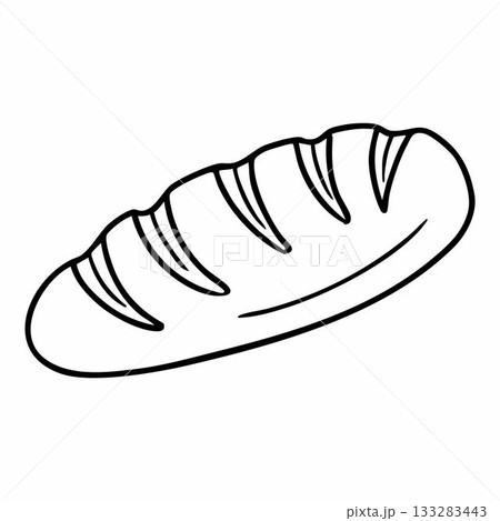 Cute cartoon french bread line art outline drawing for coloring book Cute cartoon french bread line art outline drawing for coloring book 133283443