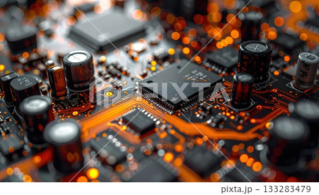 《AI画像》電子基盤のクローズアップ 133283479