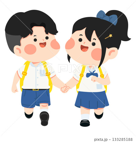 Students Holding Hands Running Together Students Holding Hands Running Together 133285188