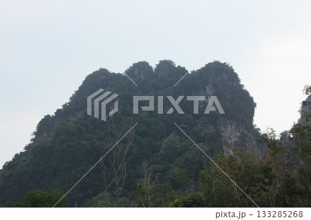 Beautiful landscape of the mountains with trees in the morning in Krabi, Thailand 133285268