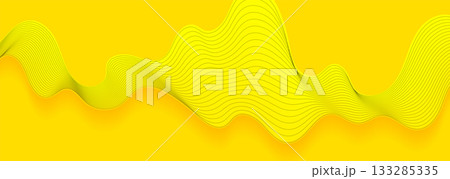 Bright yellow liquid smooth wave with black lines abstract background Bright yellow liquid smooth wave with black lines abstract background 133285335