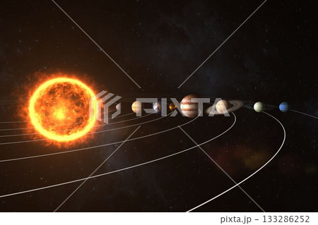 Planets revolving around sun in univese 133286252