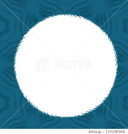 Image of white circle with copy space over pattern on blue background Image of white circle with copy space over pattern on blue background 133286368