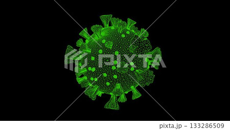 Covid-19 cell against black background 133286509