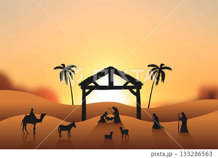 Illustration of nativity scene Illustration of nativity scene 133286563