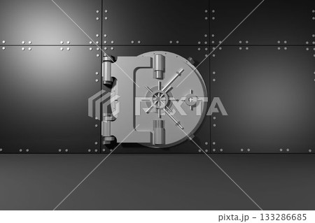 Digitally generated grey metallic safe Digitally generated grey metallic safe 133286685