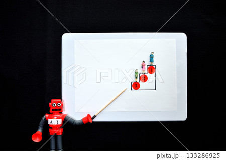 ランキングについて講義するAIロボット イメージ ランキングについて講義するAIロボット イメージ 133286925