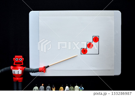 ランキングについて講義するAIロボット イメージ 133286987