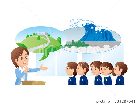地震津波高台避難学校01 地震津波高台避難学校01 133287041