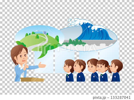 地震津波高台避難学校01 地震津波高台避難学校01 133287041