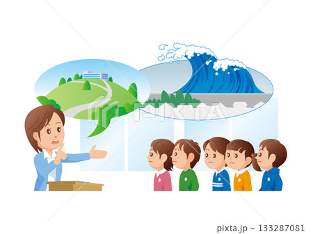 地震津波高台避難学校02 地震津波高台避難学校02 133287081