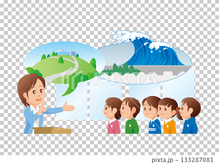 地震津波高台避難学校02 地震津波高台避難学校02 133287081