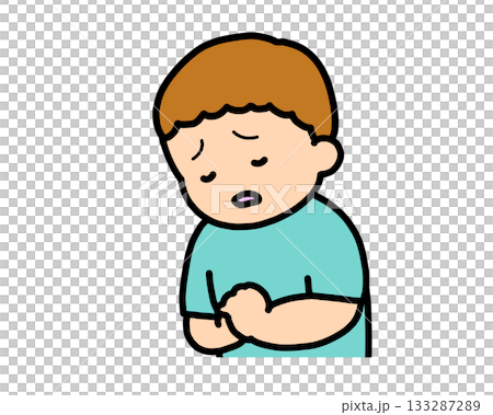 失望的棕髮男孩 133287289