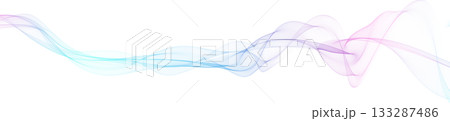 カラーウェーブ背景ライン　白バック　プレゼンテーション等の背景 133287486
