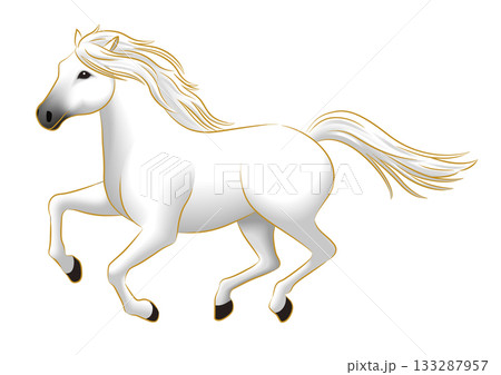 走る白馬 走る白馬 133287957