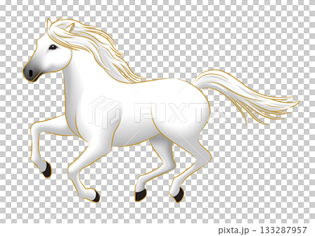 走る白馬 走る白馬 133287957