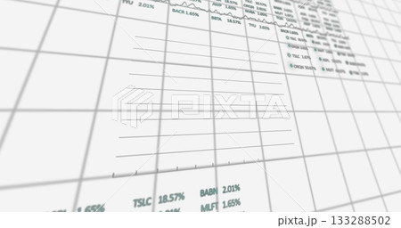 Displaying 3D wireframe grid showing alphanumeric codes in virtual data space, with perspective Displaying 3D wireframe grid showing alphanumeric codes in virtual data space, with perspective 133288502