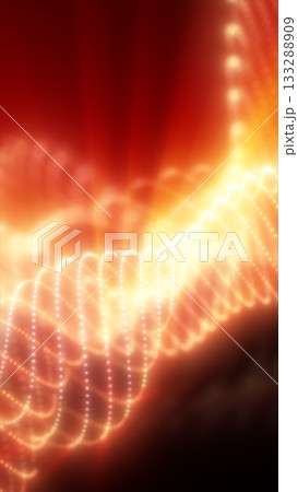 Abstract glowing orange spiral made of bright particles twisting in dynamic light motion Abstract glowing orange spiral made of bright particles twisting in dynamic light motion 133288909