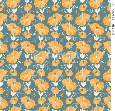 Honey Gold Retro Circle Grid 133288984