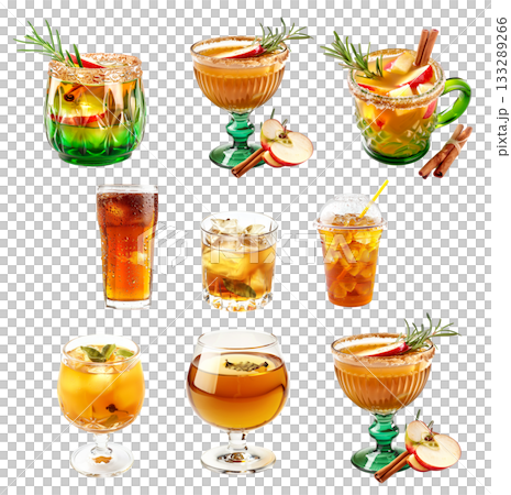 Apple Cinnamon Punch in a green mug with a festive garnish for a celebratory feel Apple Cinnamon Punch in a green mug with a festive garnish for a celebratory feel 133289266
