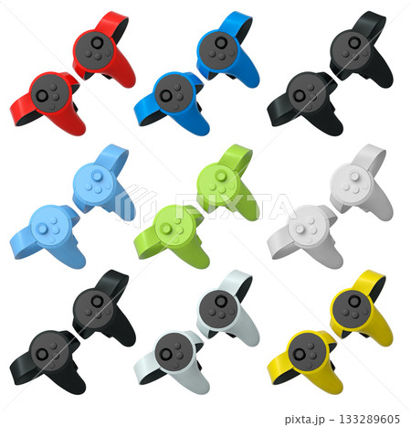 Virtual reality controllers for online gaming isolated on white background. Virtual reality controllers for online gaming isolated on white background. 133289605