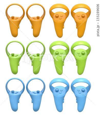 Virtual reality controllers for online gaming isolated on white background. Virtual reality controllers for online gaming isolated on white background. 133289606