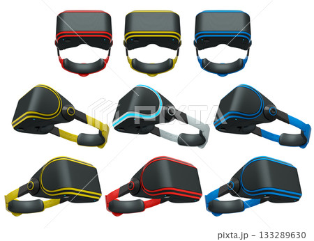 Virtual reality glasses and headset isolated on white background with clipping path 133289630