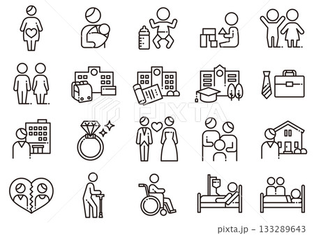 ライフプランアイコン01　Life Plan Icons 133289643
