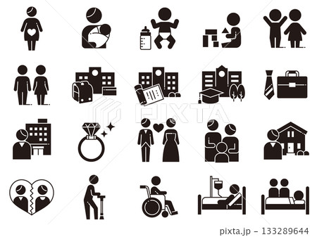ライフプランアイコン02　Life Plan Icons 133289644