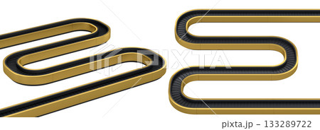 Set of Airport luggage conveyor belt from baggage claim area on white background. Set of Airport luggage conveyor belt from baggage claim area on white background. 133289722