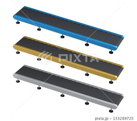 Set of Airport conveyor belt, line or baggage claim area on white background 133289725