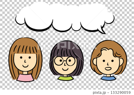 對話框和女性插圖 133290059